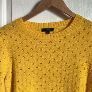 J. Crew Pointelle Crewneck Sweater in yellow